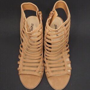 Soda: Brown Gladiator Heels